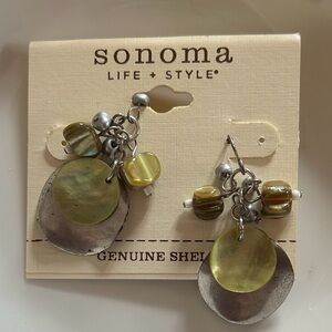 Sonoma Style Genuine Shell Earrings - Green and Gold